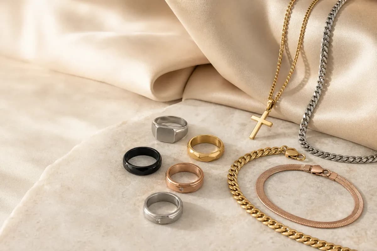 Visuel de collection Rivane, bijoux dorés sur fond sobre