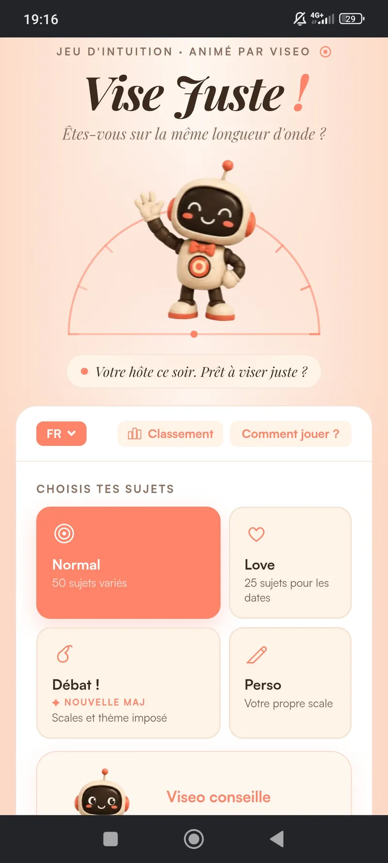 Version mobile de Vise Juste !